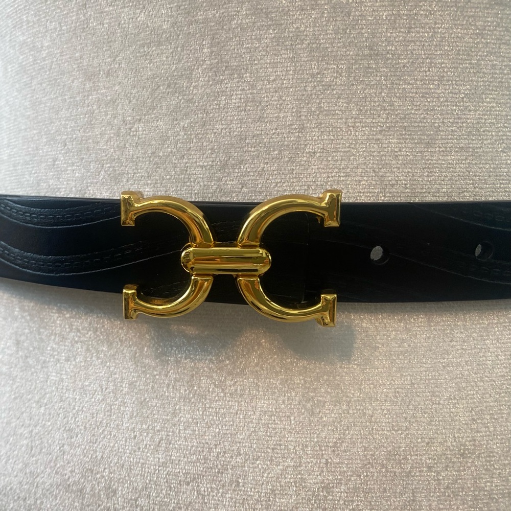Reversible Black Belt Gold Buckle - Picture 11 of 14